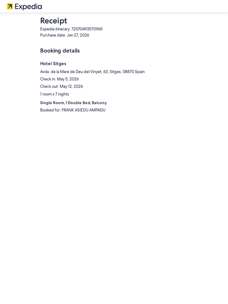 Receipt - 72070493570965. Spain | PDF