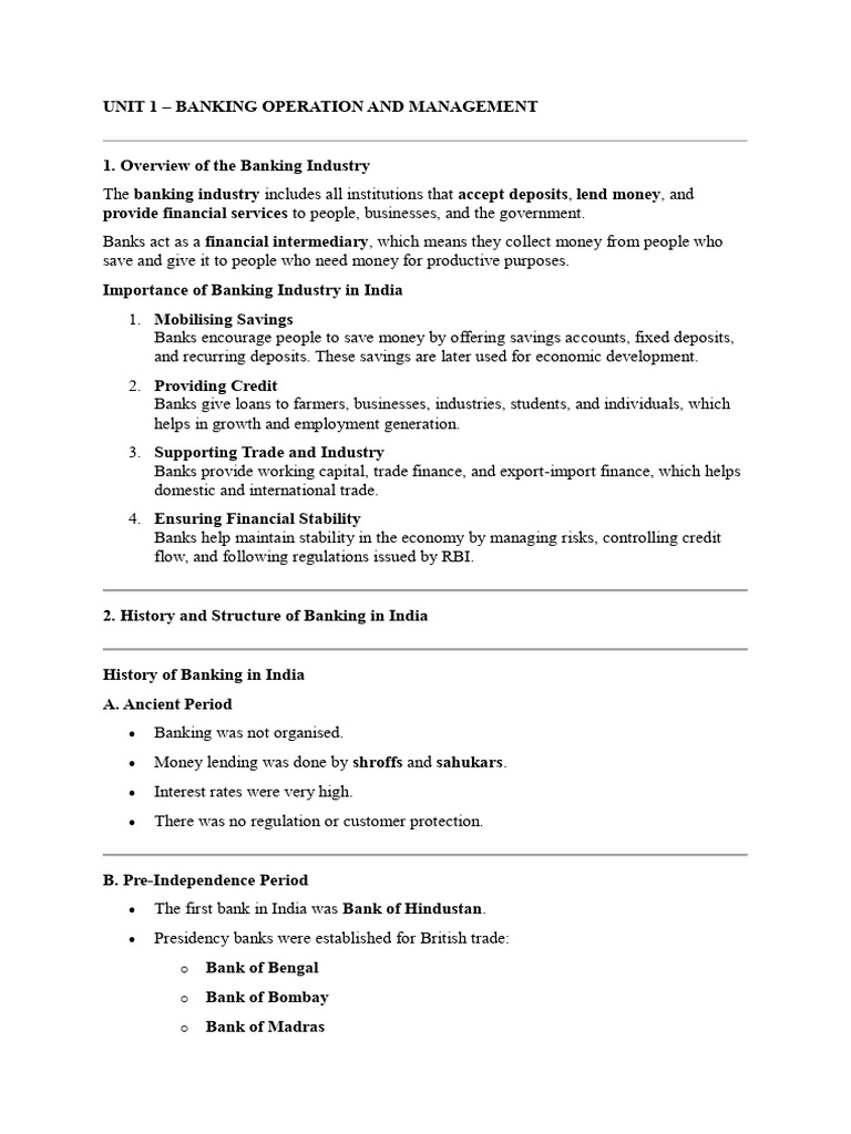 Banking Operation and Management | PDF | Banks | Interest