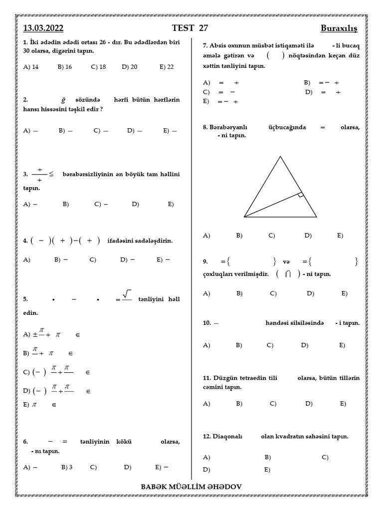 Test 27 | PDF