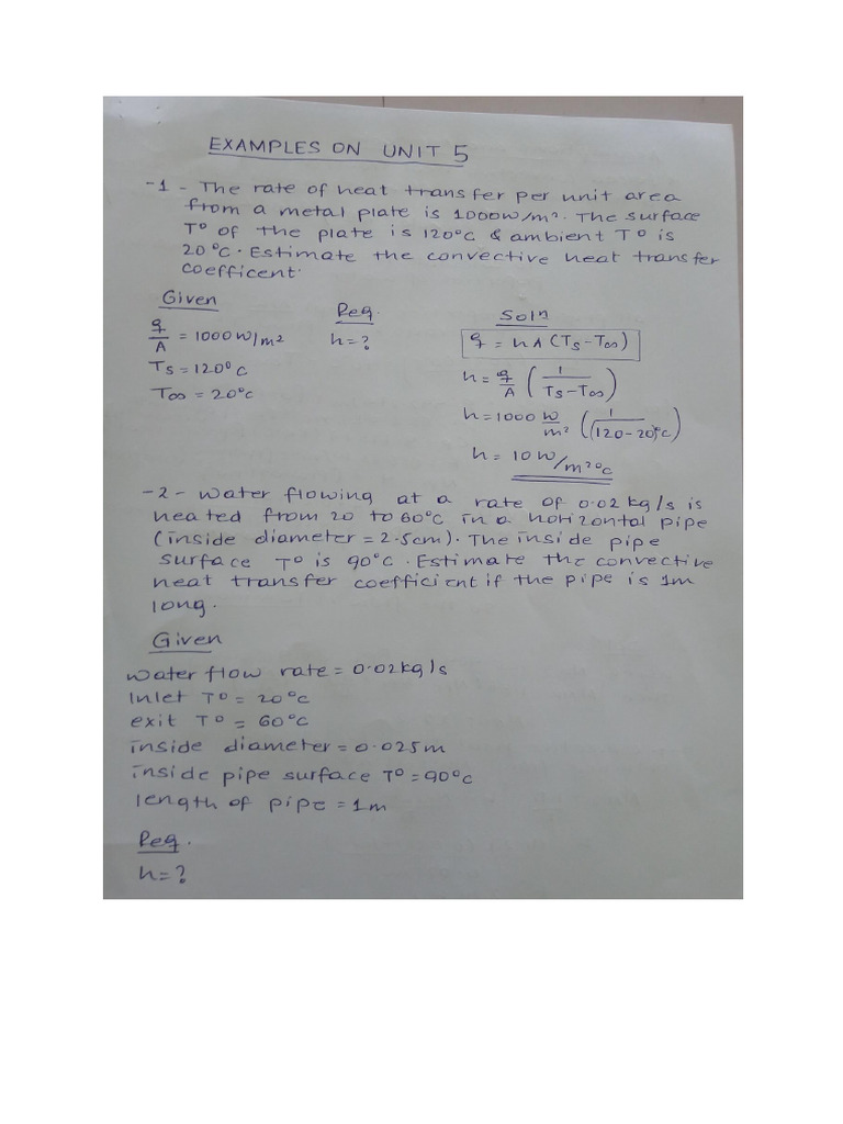 Lec 6 Convection Heat Trasfer Solved Problems | PDF