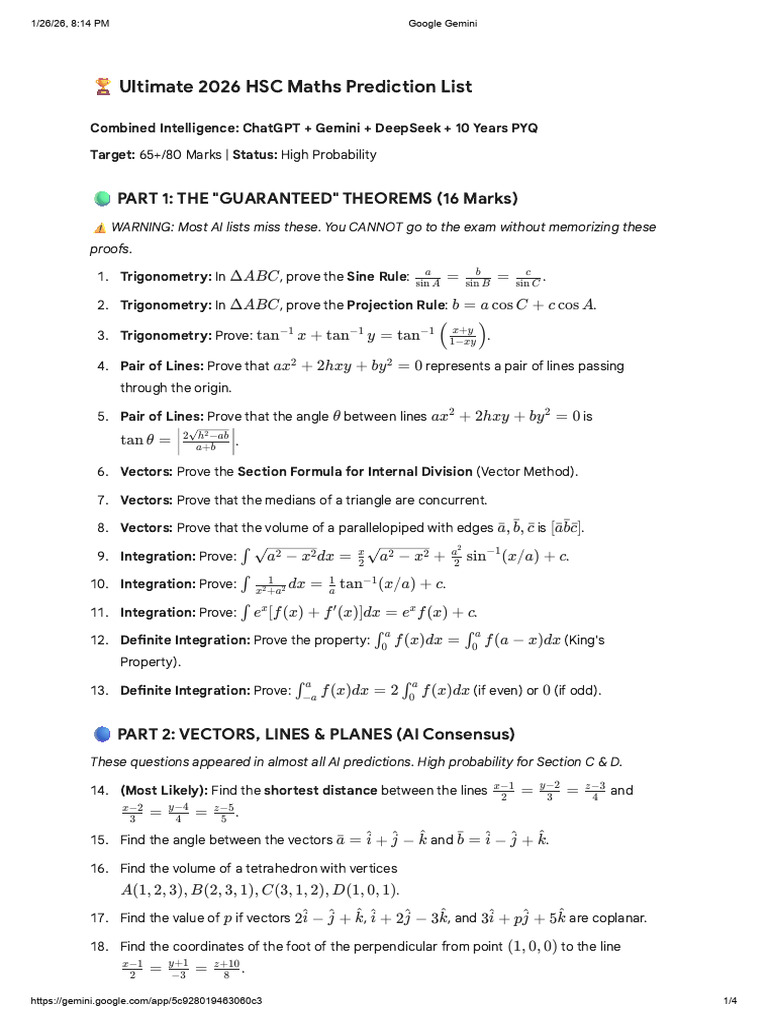 Top Most 100 Questions Maths | PDF | Trigonometry | Trigonometric Functions