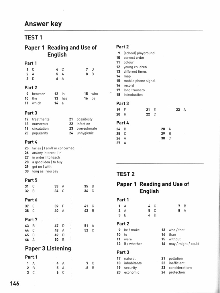 Collins First - Answer Key | PDF