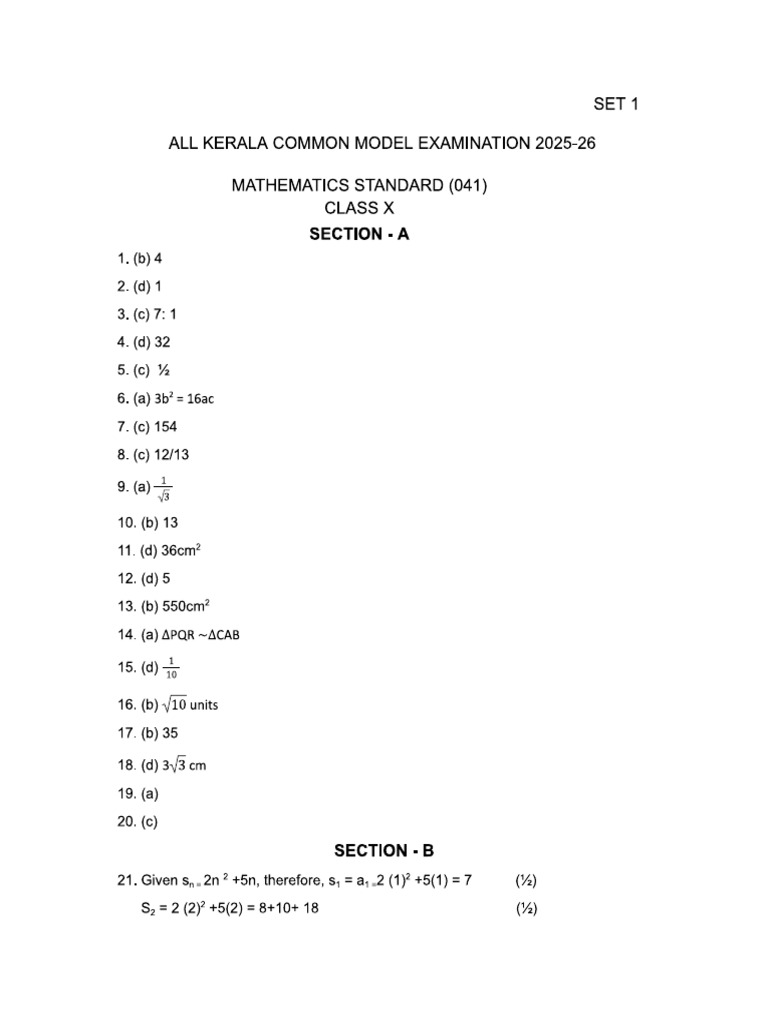 Mathematics Set 1 Ms | PDF