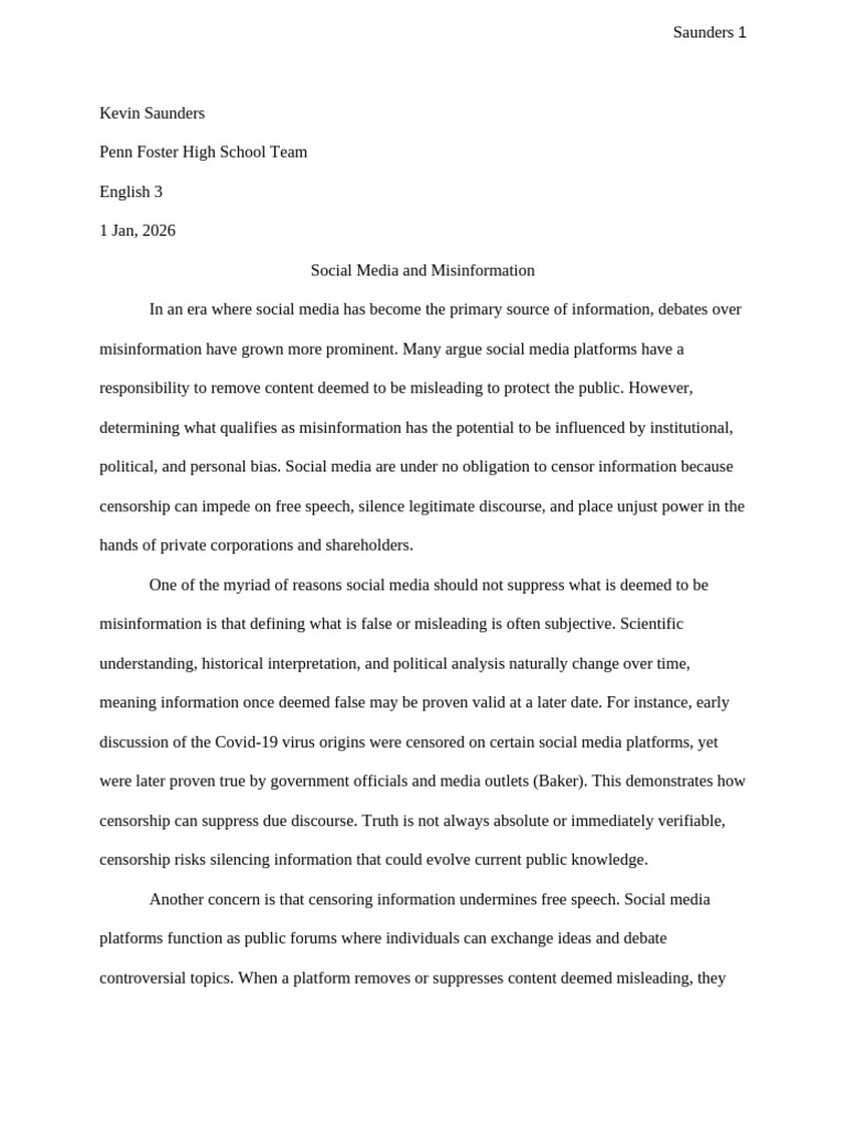 Social Media and Misinformation | PDF | Freedom Of Speech | Censorship