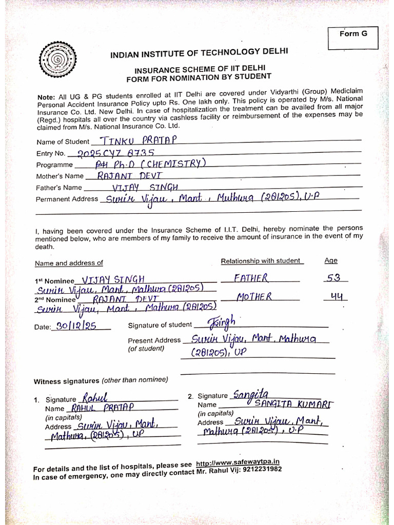 Form G | PDF
