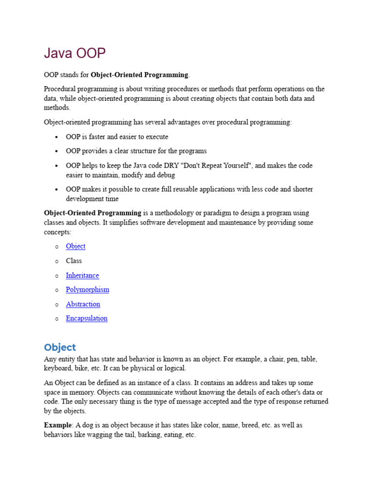 2 3 Unit OOPS Concepts | PDF | Class (Computer Programming) | Method ...