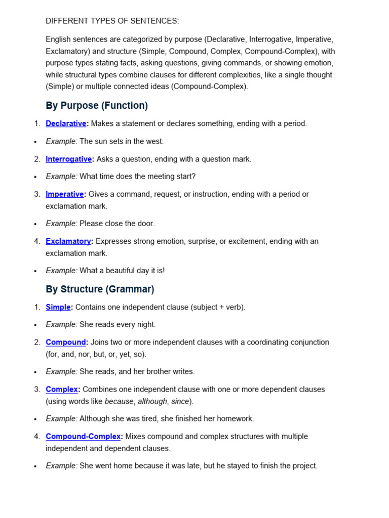 Sentence Types PDF | PDF