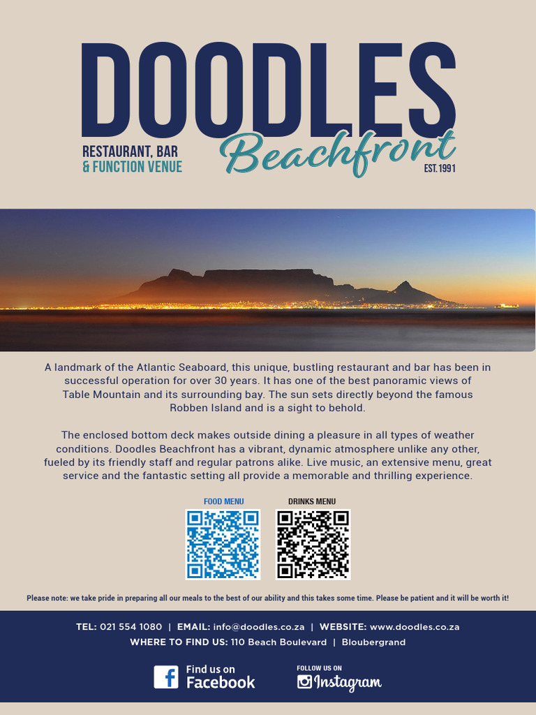Doodles Menu | PDF | Hamburgers | Rose
