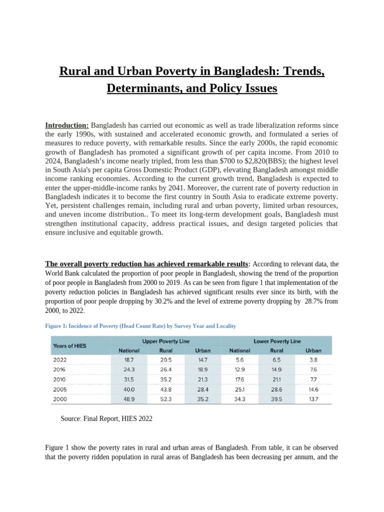 Trend in Rural and Urban Poverty-1 | PDF | Poverty | Poverty & Homelessness