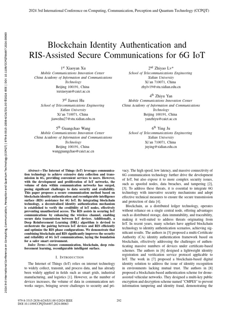Blockchain Identity Authentication and RIS-Assisted Secure ...