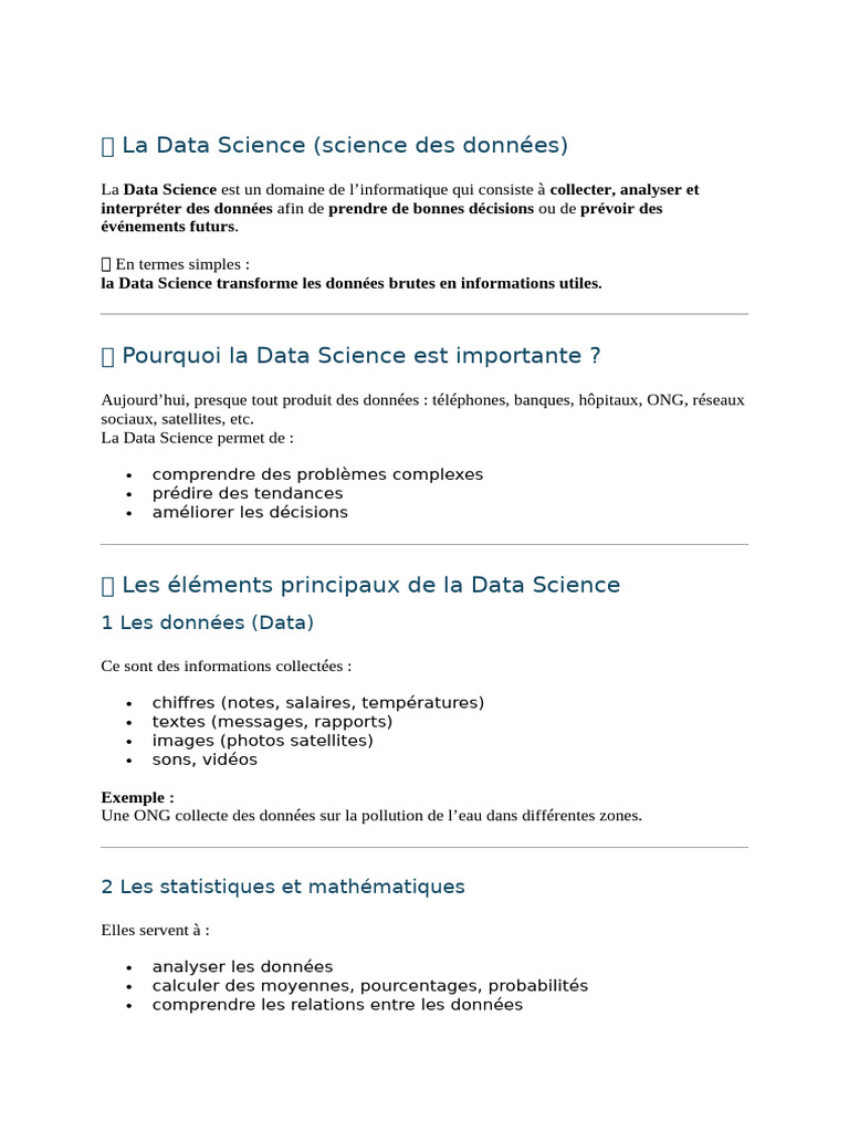 Science Des Données | PDF | Science des données | Apprentissage automatique