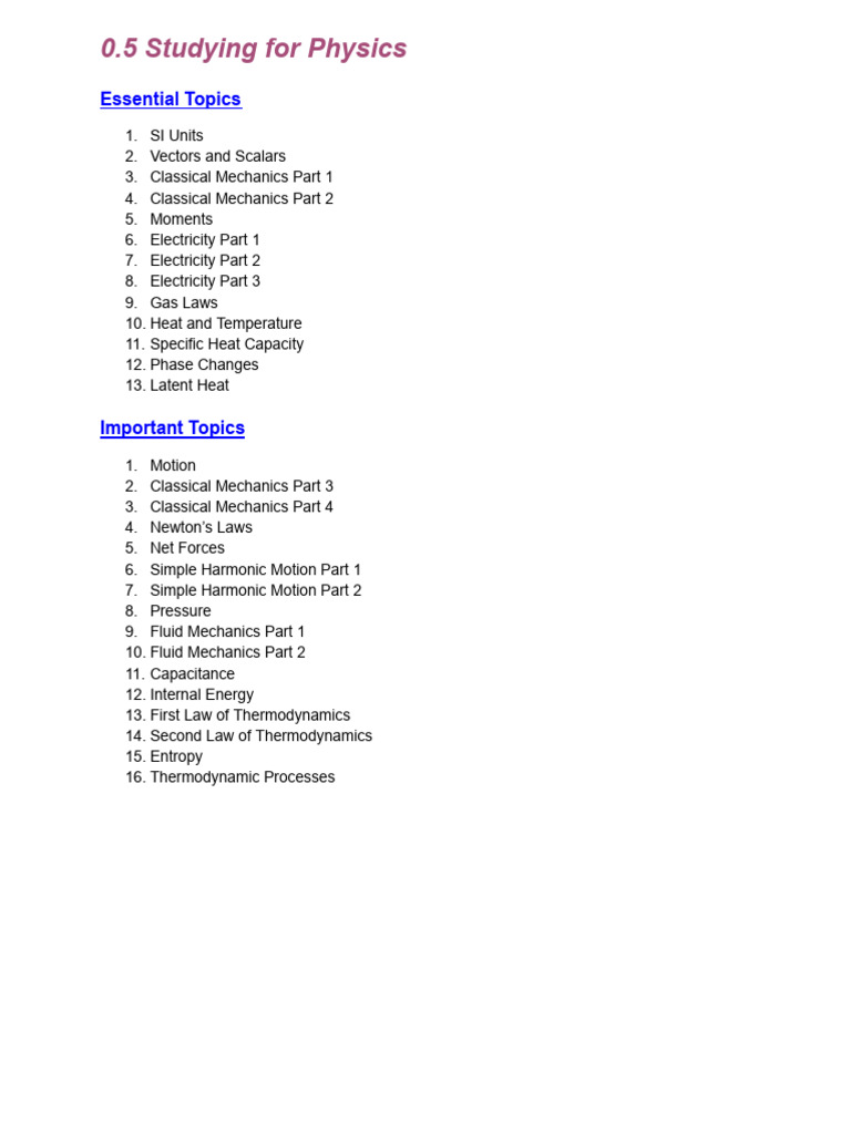 Essential Topics, Physics? - ? | PDF