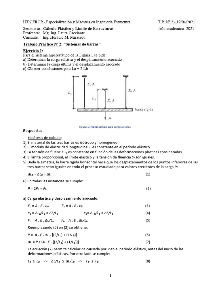 UTN CPLE TP 2 Mirassou | PDF | Elasticidad (Física) | Plasticidad (Física)