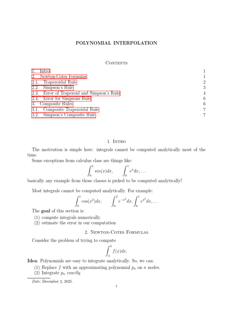 8-Numerical Integration | PDF | Interpolation | Mathematics