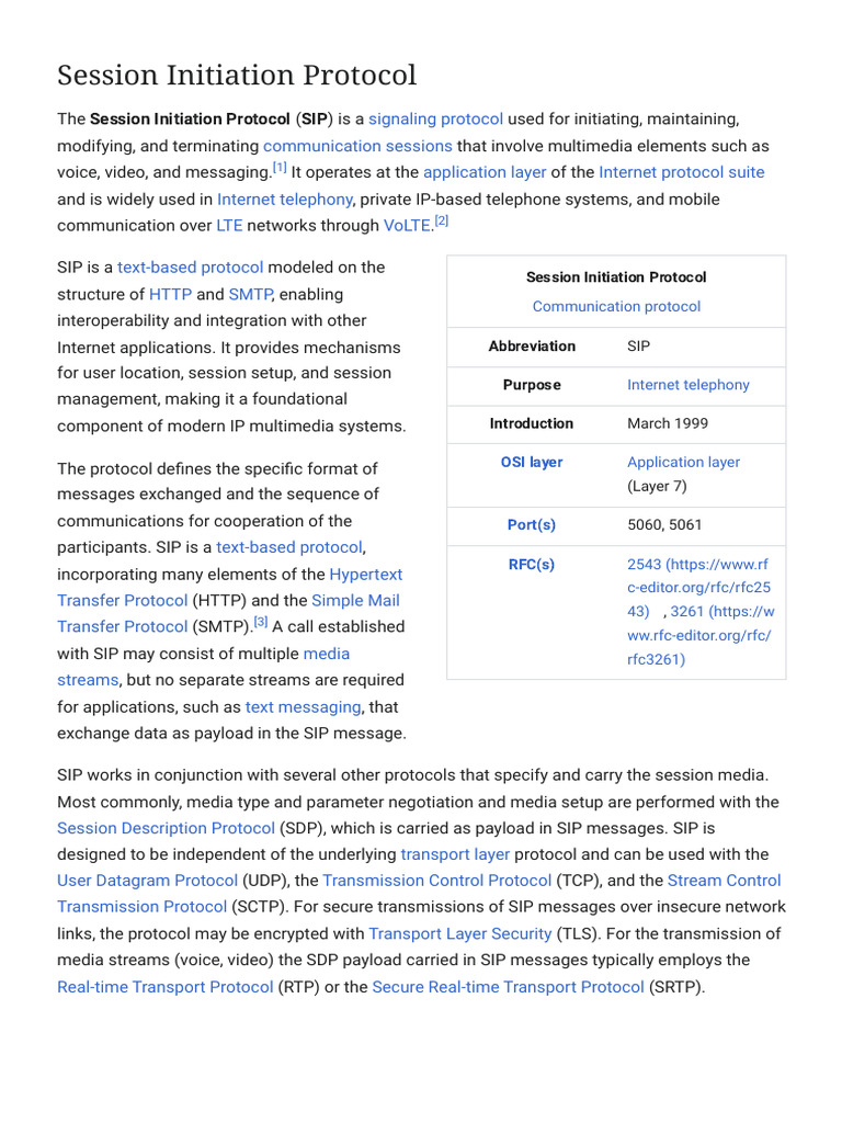 Session Initiation Protocol | PDF | Session Initiation Protocol ...