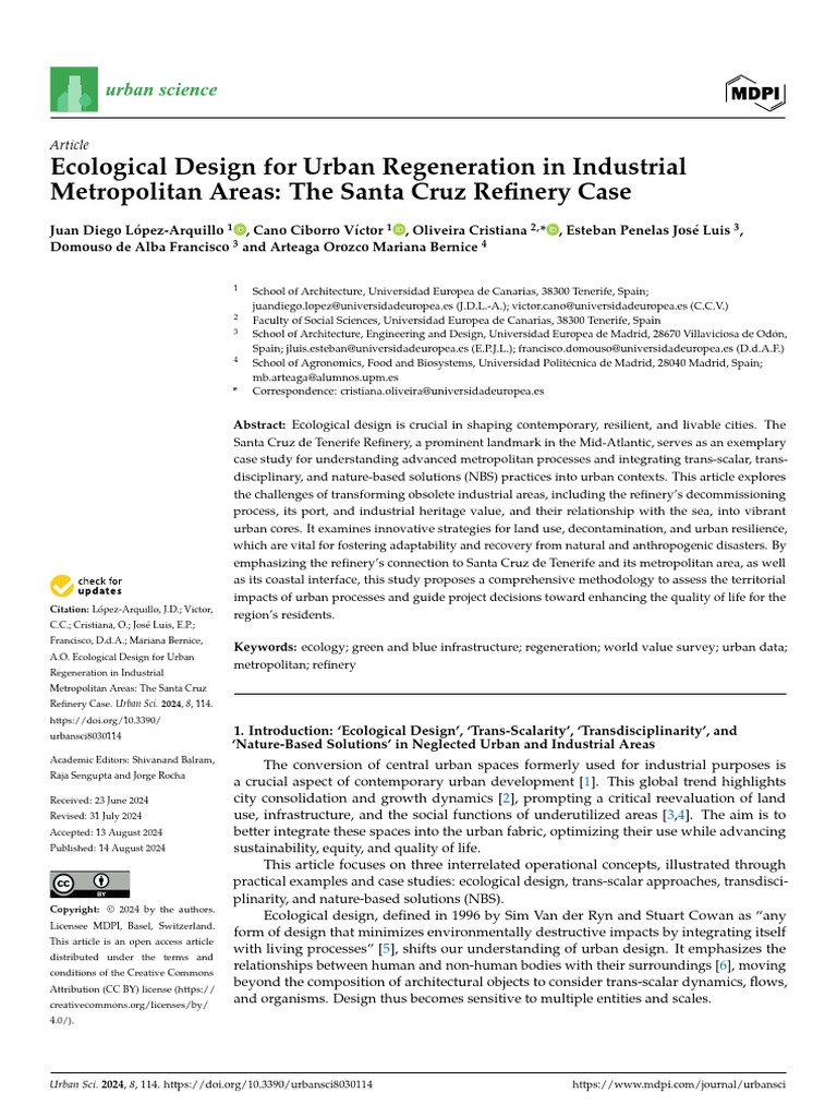 Ecological Design For Urban Regeneration in Industrial Metropolitan ...
