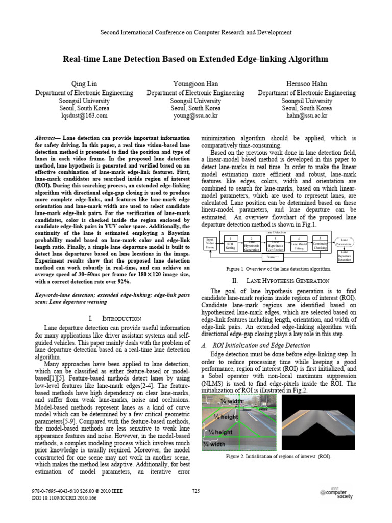 Real-Time Lane Detection Based On Extended Edge-Linking Algorithm | PDF ...