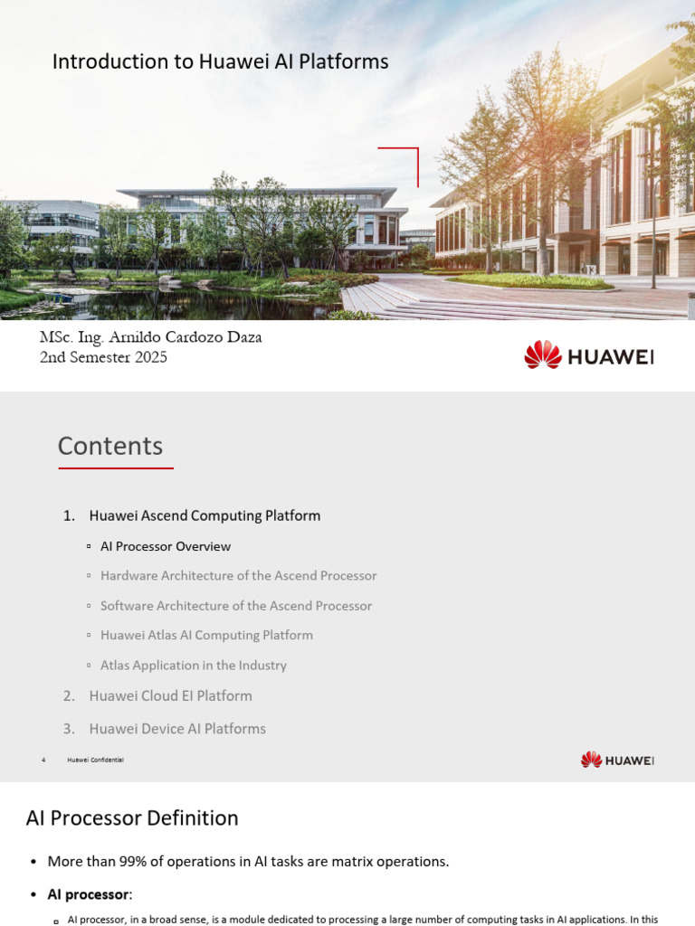Introduction Tu Huawei AI Platforms - UPSA | PDF | Central Processing ...