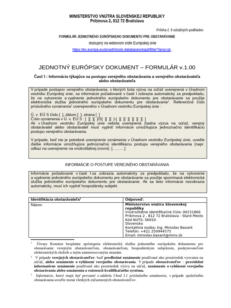 1F. Príloha č.6 - JED | PDF
