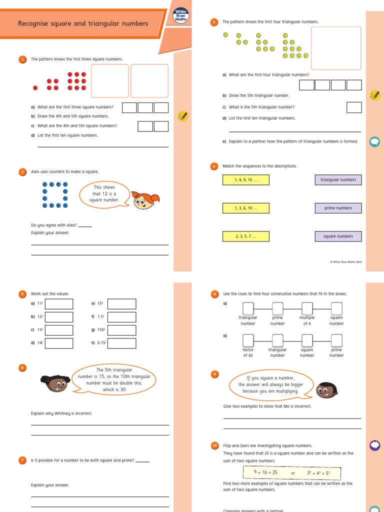 Y7 Summer Block 5 WO4 Recognise Square and Triangular Numbers 2020 ...