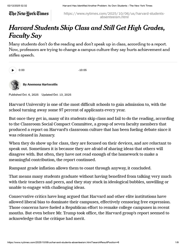 Harvard Has Identified Another Problem - Its Own Students - The New ...