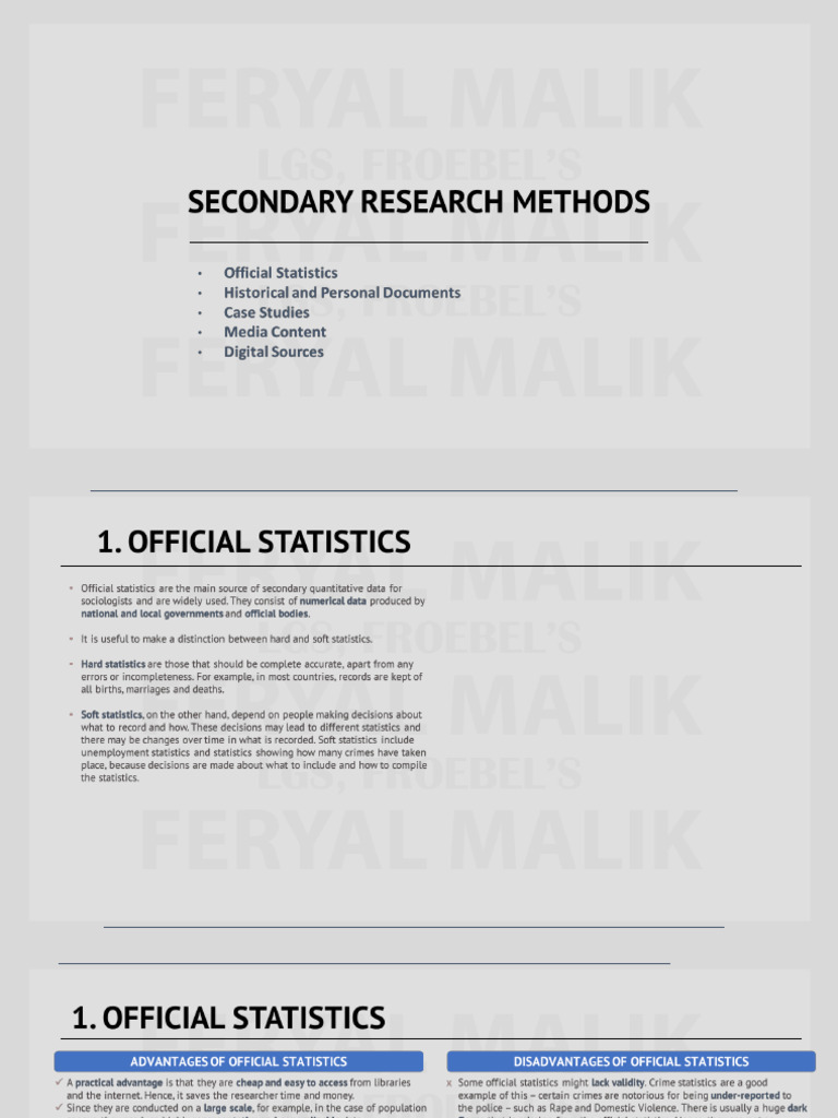 Secondary Research Methods | PDF