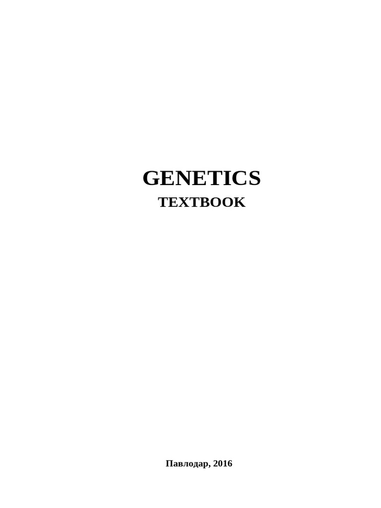 Genetics: Textbook | PDF