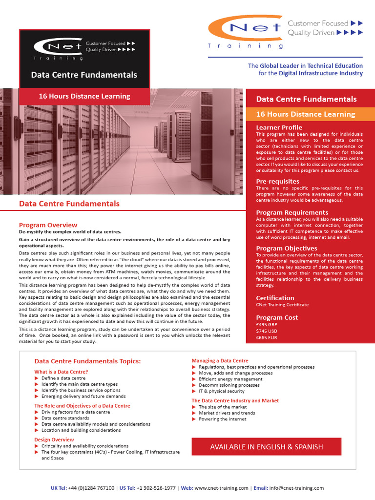 Data Centre Fundamentals 2018 | PDF | Data Center | Data