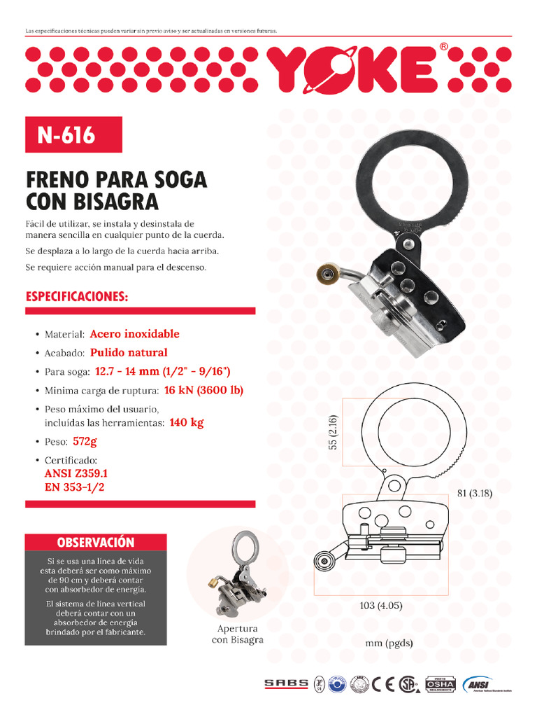 Ficha Tecnica Yoke | PDF