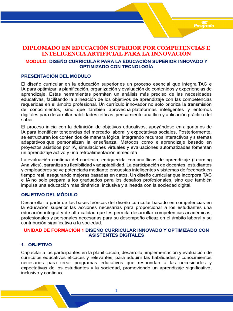 Uf 1 Diseño Curricular Fundamentos | PDF | Plan de estudios | Aprendizaje
