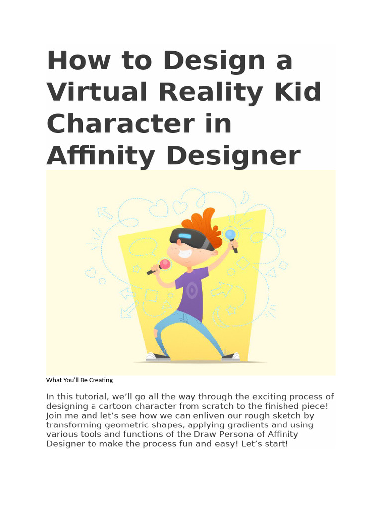 How To Design A Virtual Reality Kid Character in Affinity Designer ...
