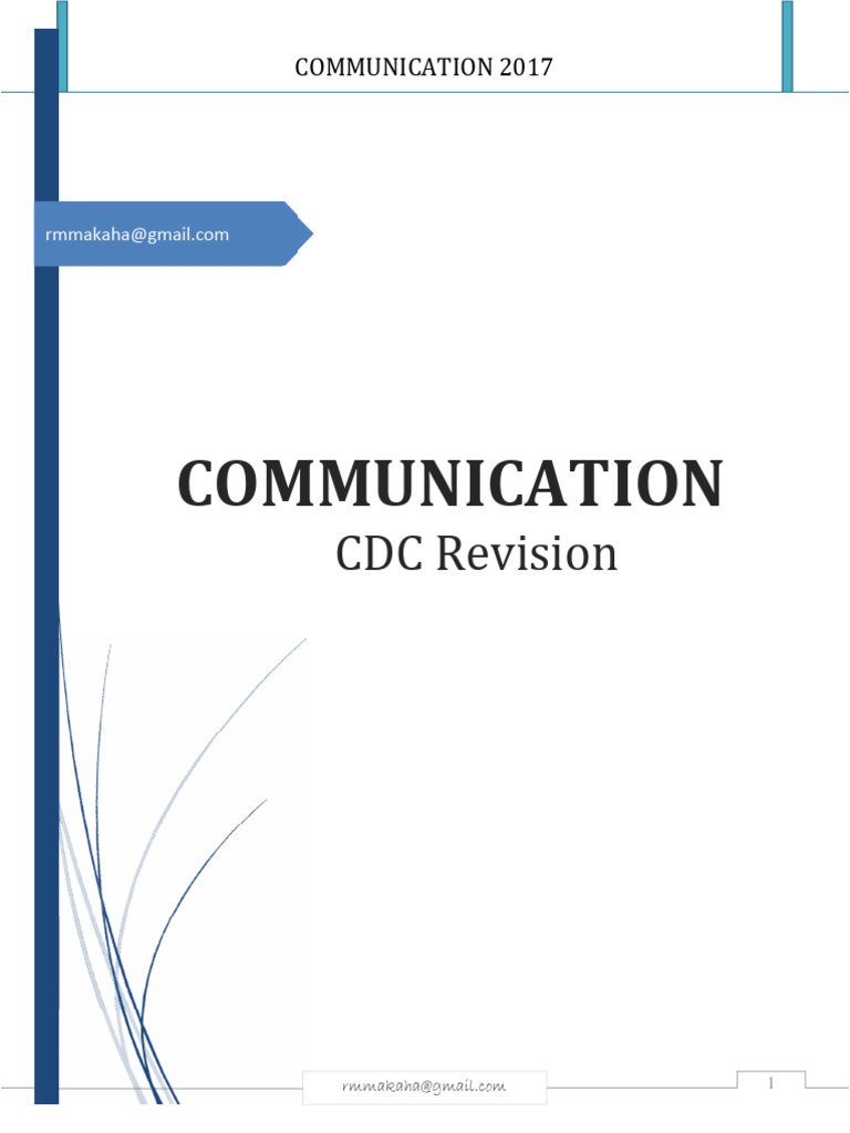 CDC Communication Revision 17 | PDF | Nonverbal Communication ...