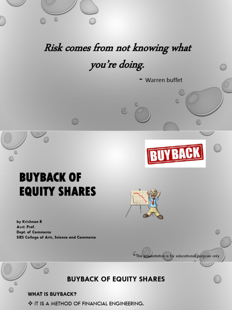 Buyback of Equity Shares - 75945 | PDF | Share Repurchase | Dividend