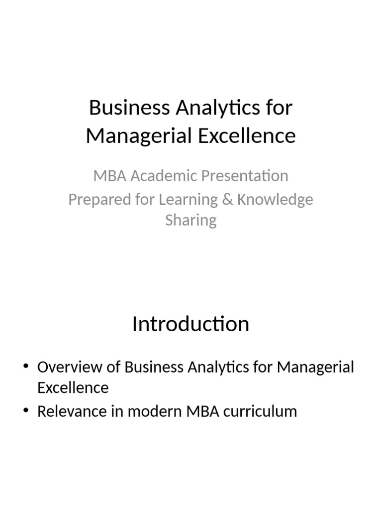 MBA Presentation 5 | PDF