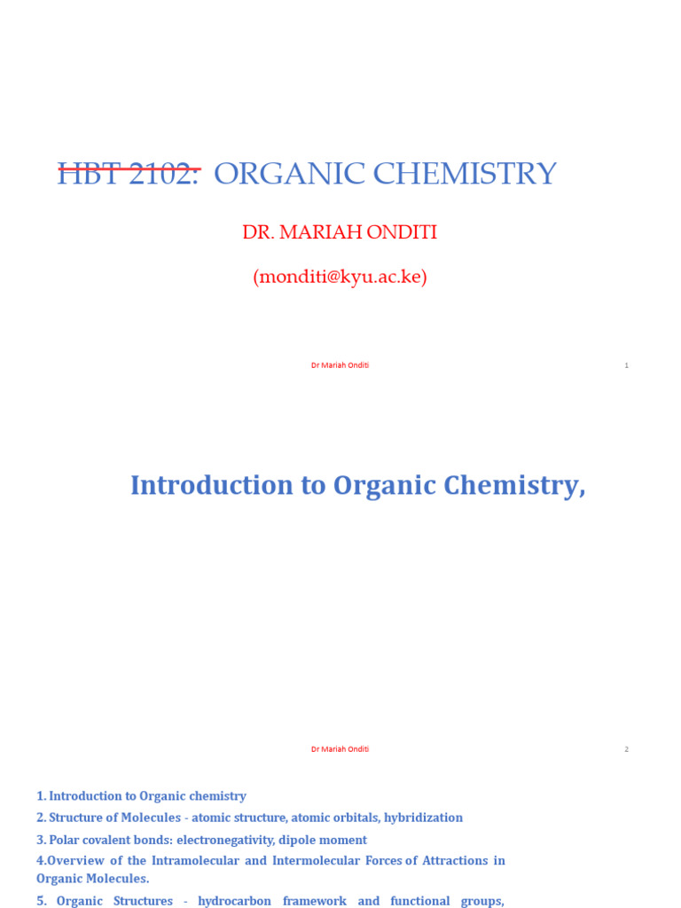 Basic Organic Chemistry Lecture 1 24 | PDF | Chemical Bond | Chemical ...