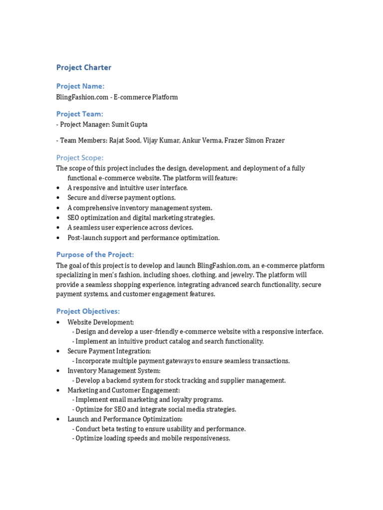 Pdf charter 300 | PDF | Web Development | E Commerce