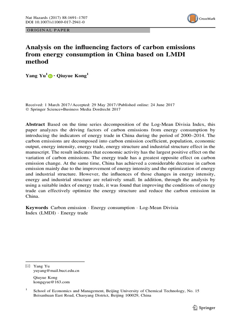 2017_Yu_analysis on the Influencing Factors of CO2 From Energy ...