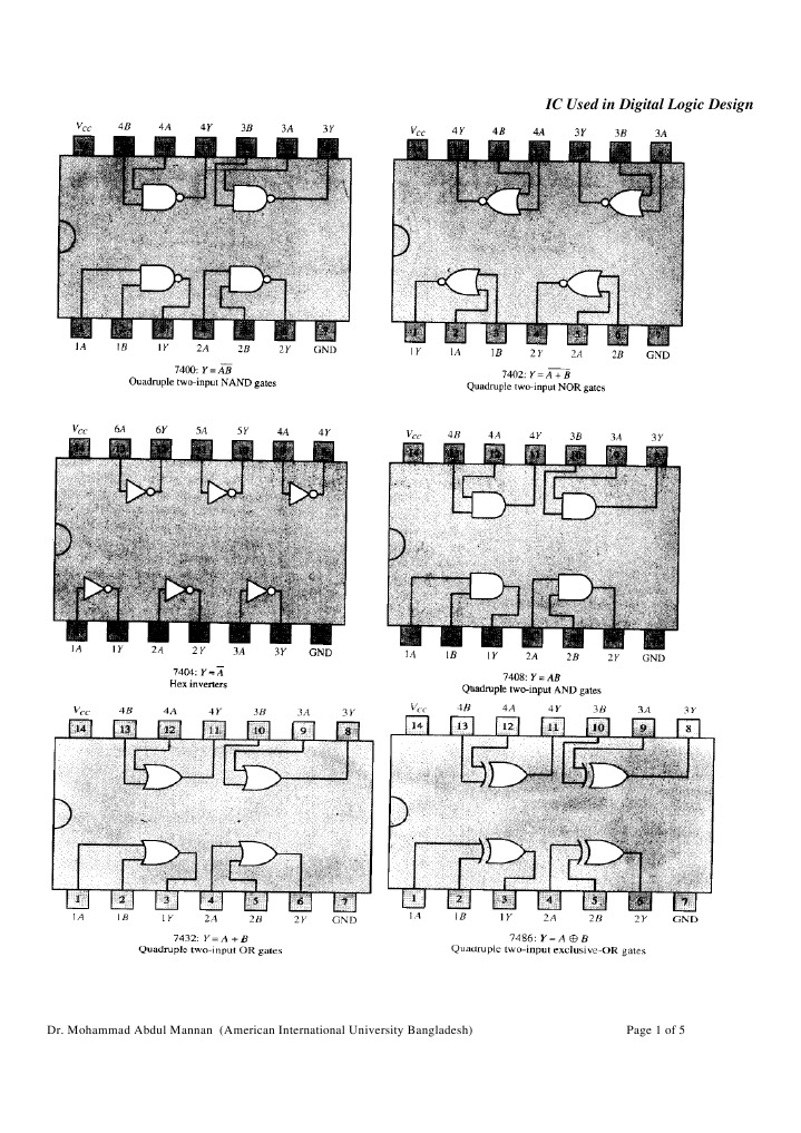 ICs in Digital Logic Design | PDF