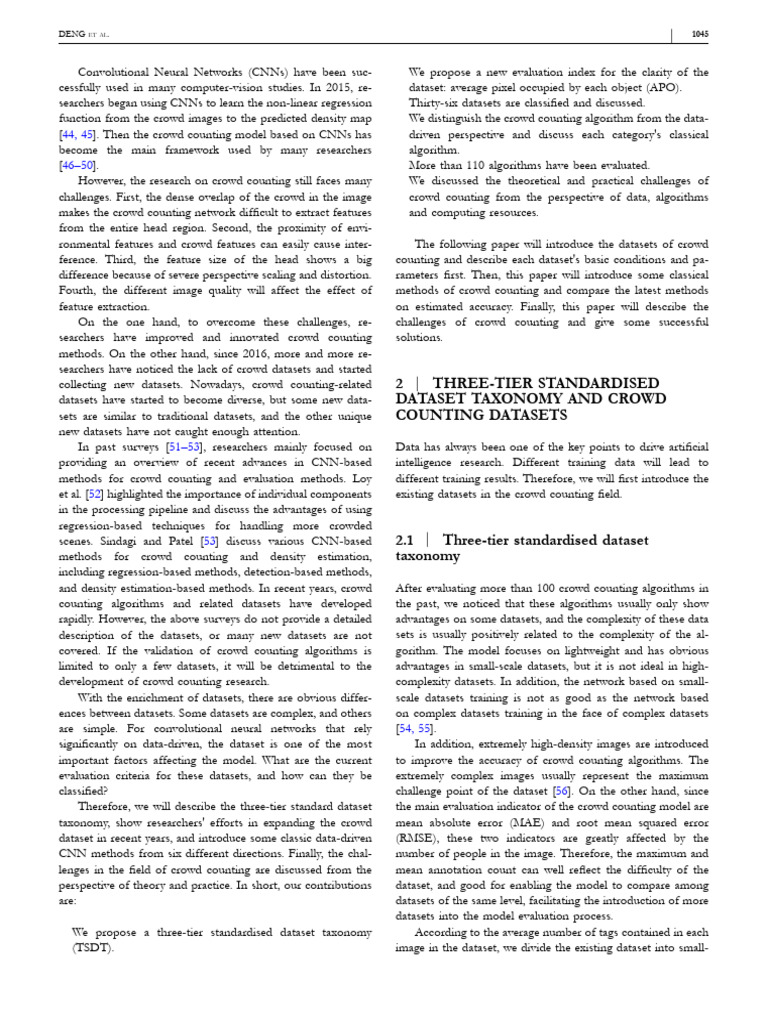 Deep Learning in Crowd Counting: A Survey Parte1 | PDF | Computing ...