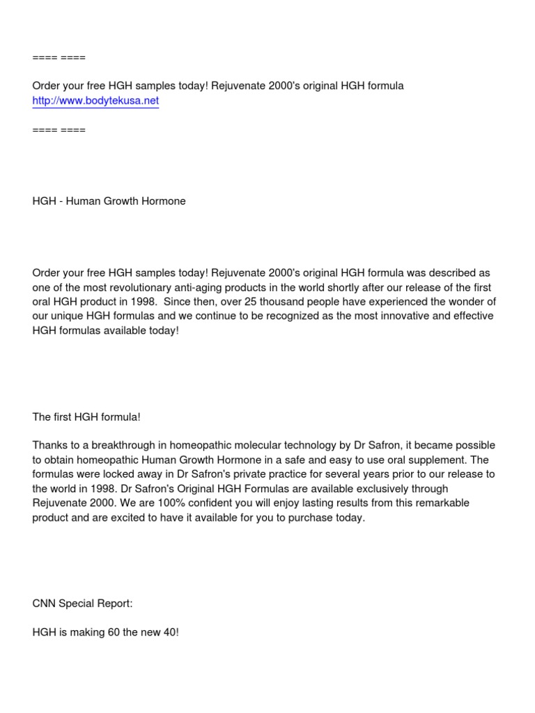 Buy HGH Spray and Experience Its Enormous Benefits | PDF | Growth ...