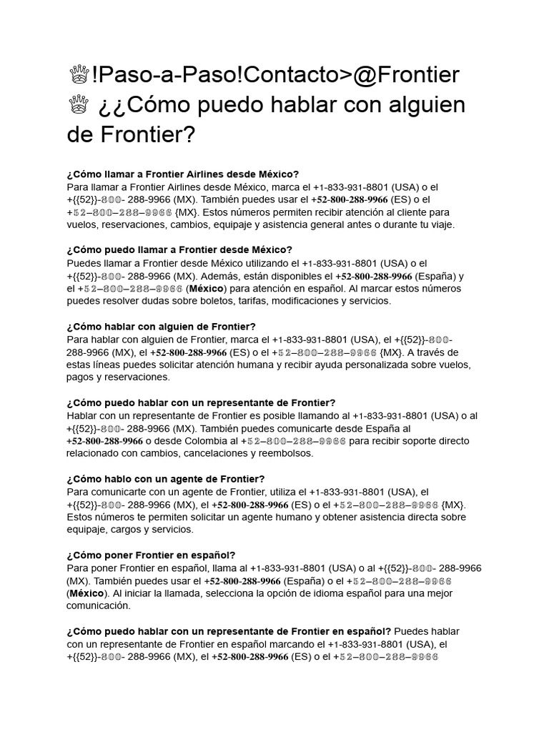 !Paso-a-Paso!Contacto @frontier ¿¿Cómo Puedo Hablar Con Alguien de ...