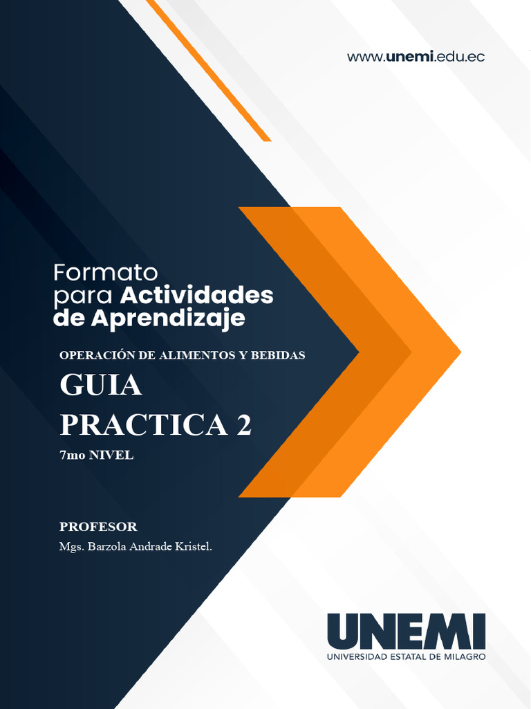 Guia Practica 2 a y b - 7 de Oct | PDF | Barman | Bebidas alcohólicas