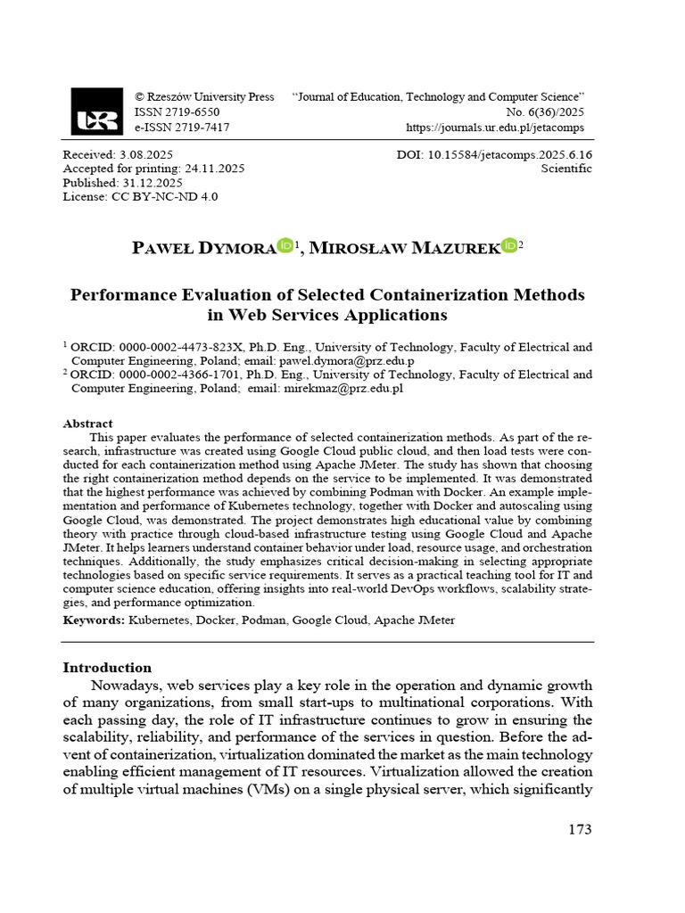 Performance Evaluation of Selected Containerizatio | PDF | Virtual ...