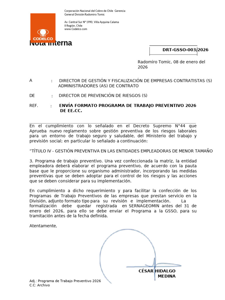 Nota Interna Editable Drt | PDF