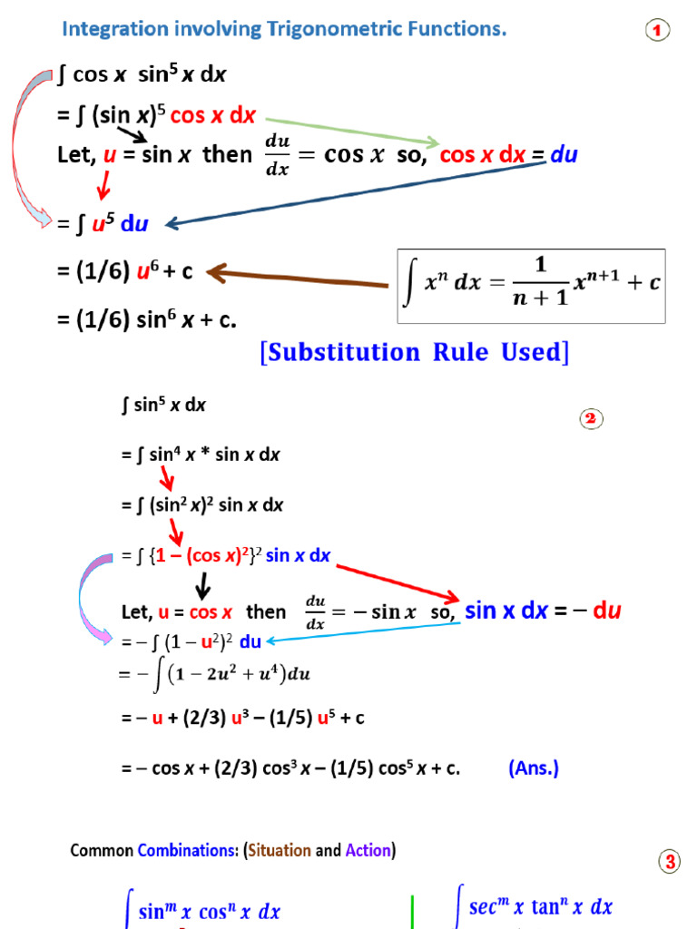 Lecture 3 On 7.3 Trigonometric Integrals | PDF | Trigonometric ...