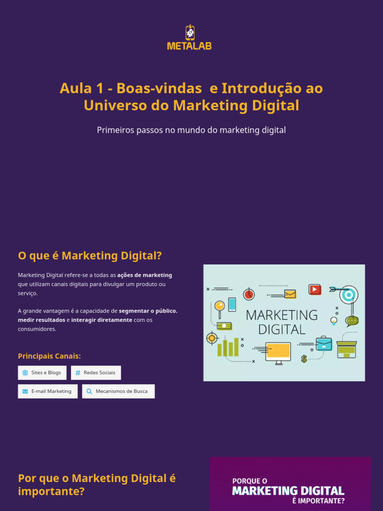 Aula 1 - Boas-Vindas e Introdução Ao Universo Do Marketing Digital ...