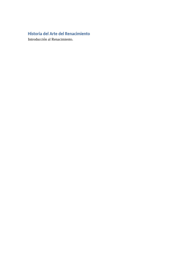 Historia Del Arte Del Renacimiento | PDF
