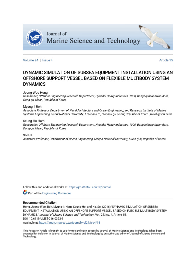 Dynamic Simulation of Subsea Equipment Installation Using An Offs | PDF ...