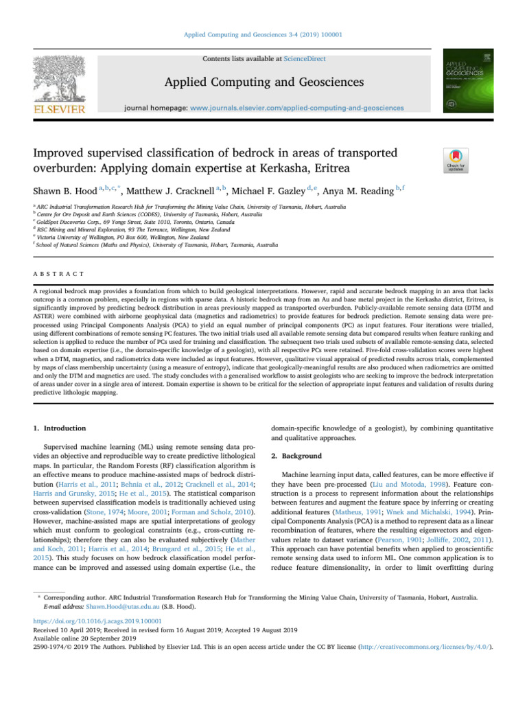 Improved Supervised Classification of Bedrock in A Low | PDF | Cross ...