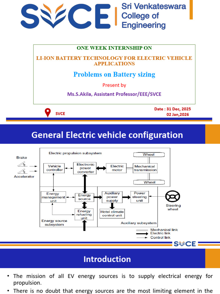 Battery Sizing | PDF | Electric Vehicle | Electric Power